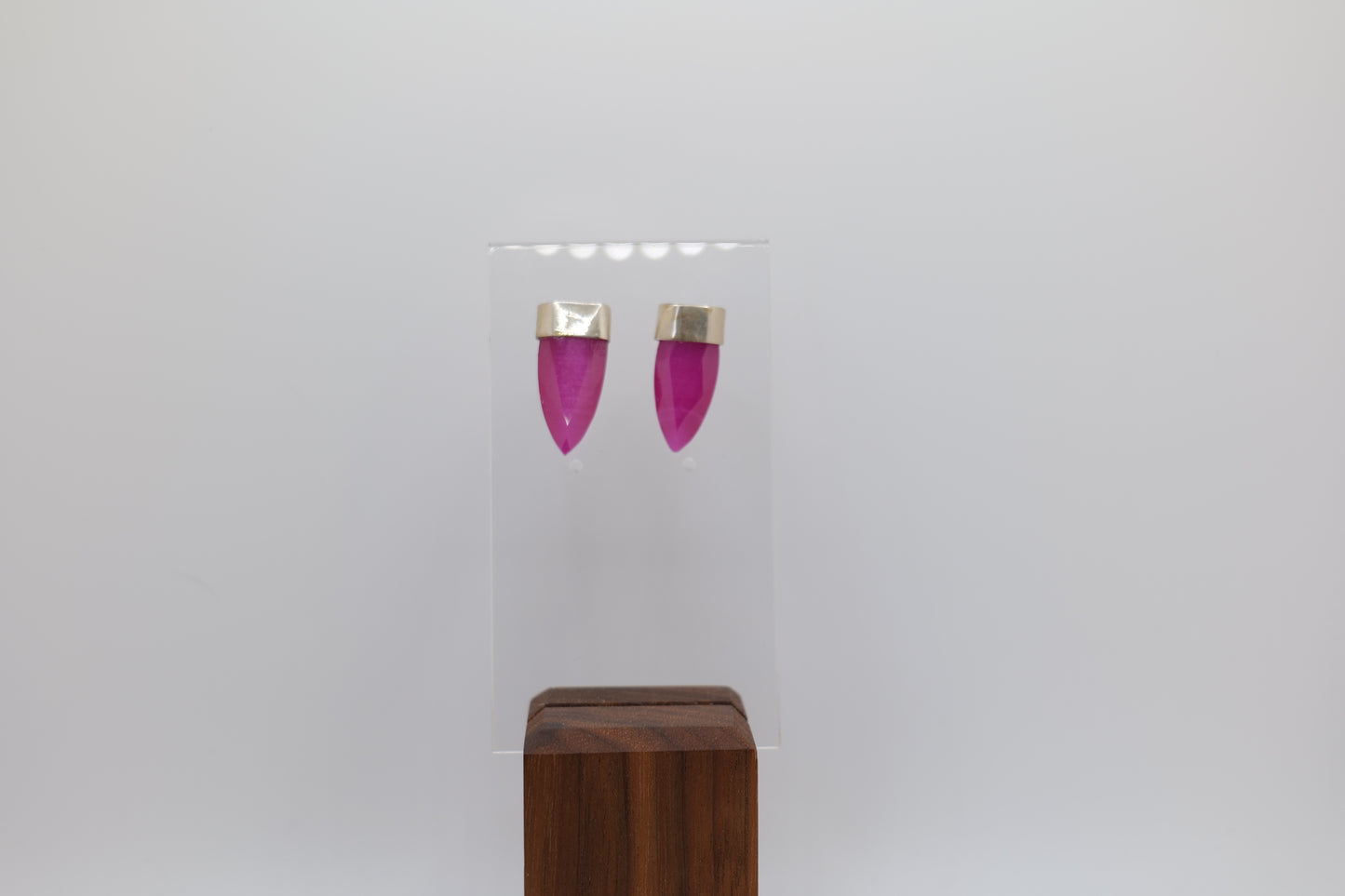 Ruby Stone and Silver Earrings