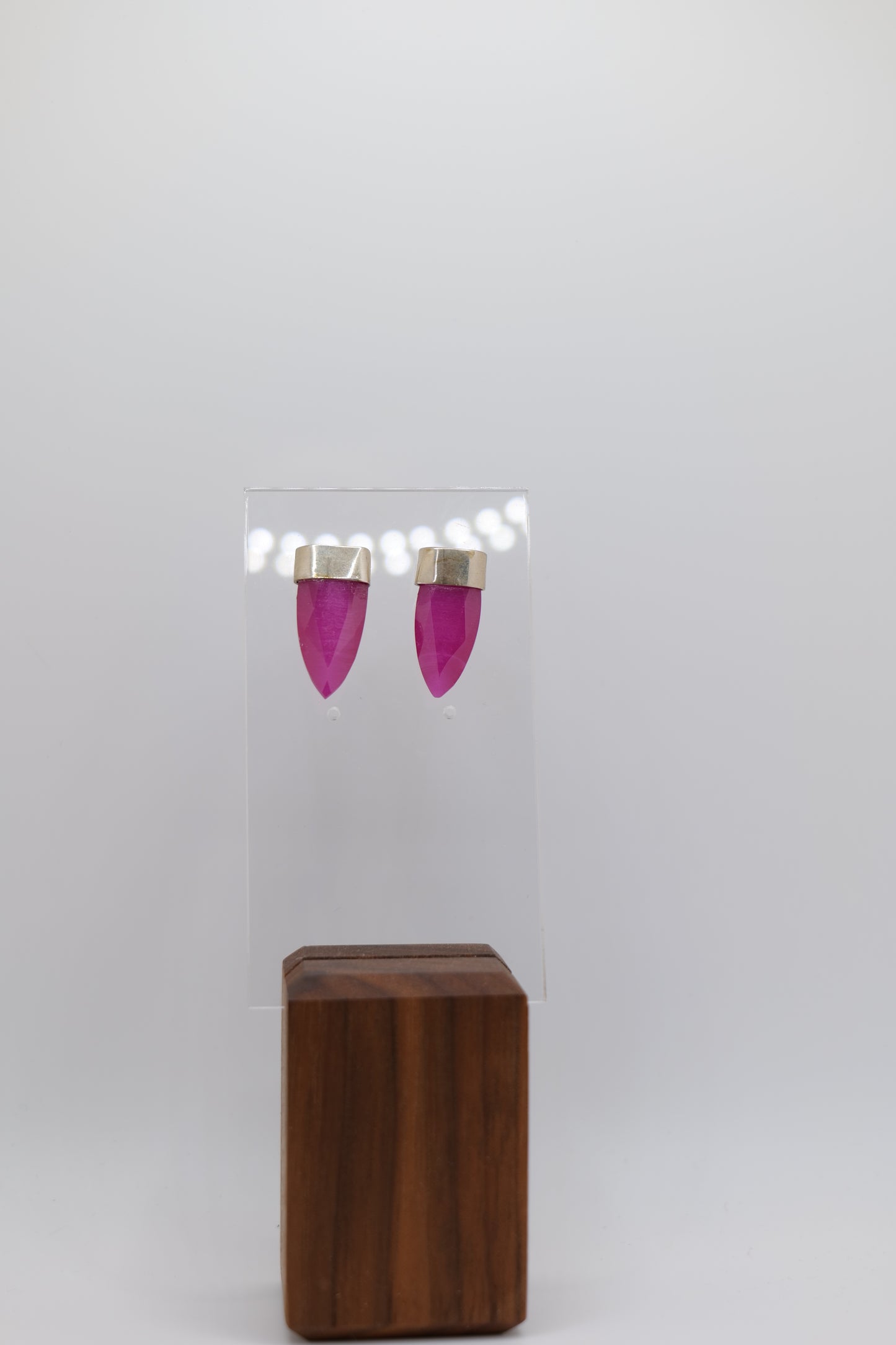 Ruby Stone and Silver Earrings