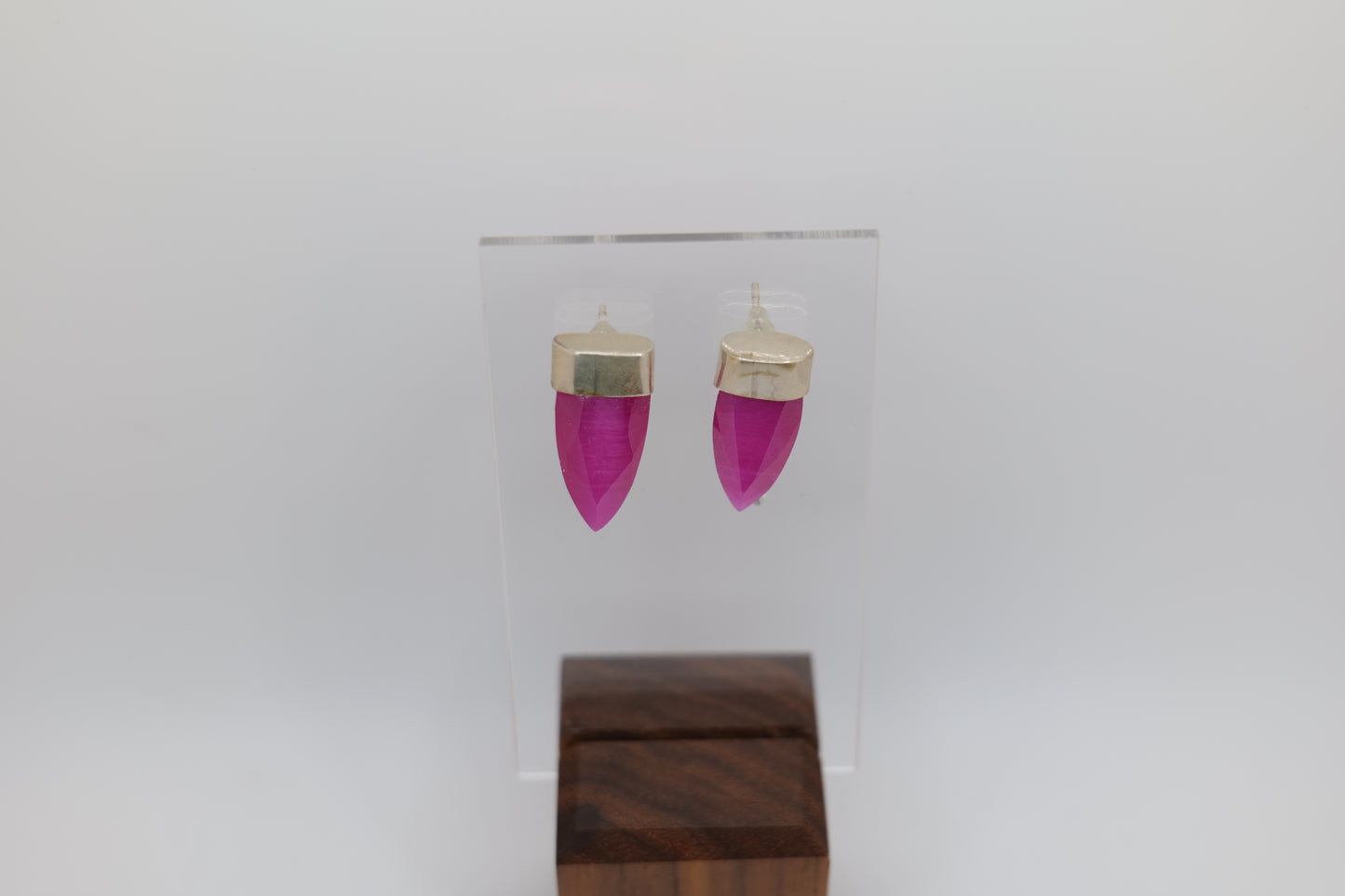 Ruby Stone and Silver Earrings