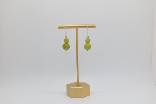 Twin Multi-Sized Stone Bowenite Earrings with Silver