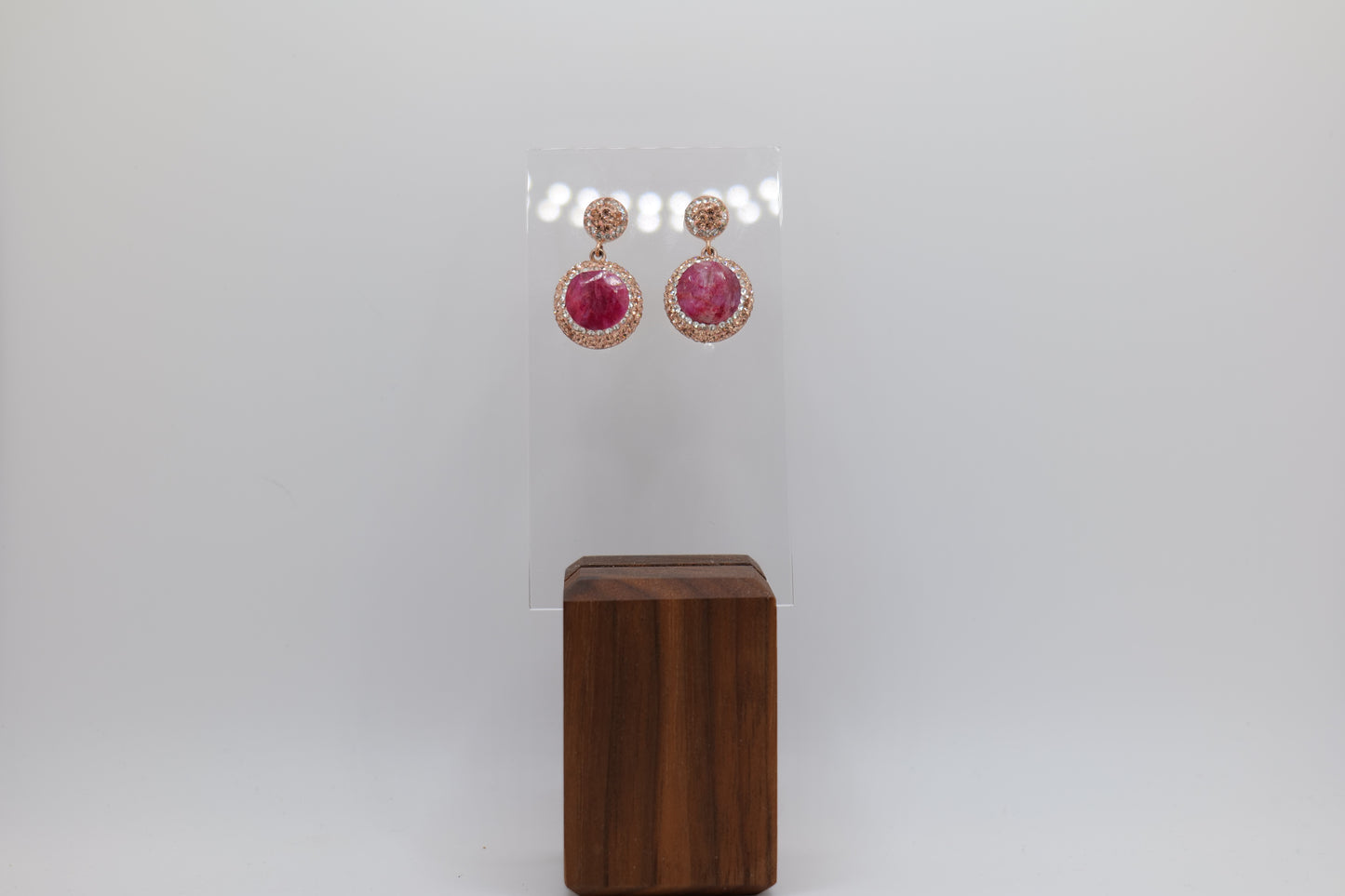Ruby Circle Earrings with Silver