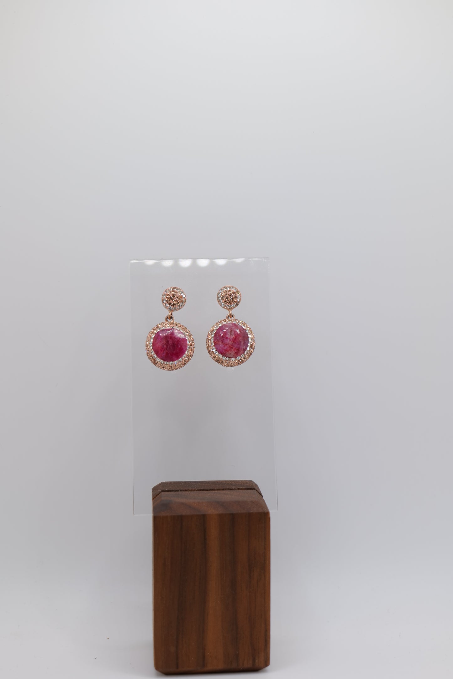 Ruby Circle Earrings with Silver