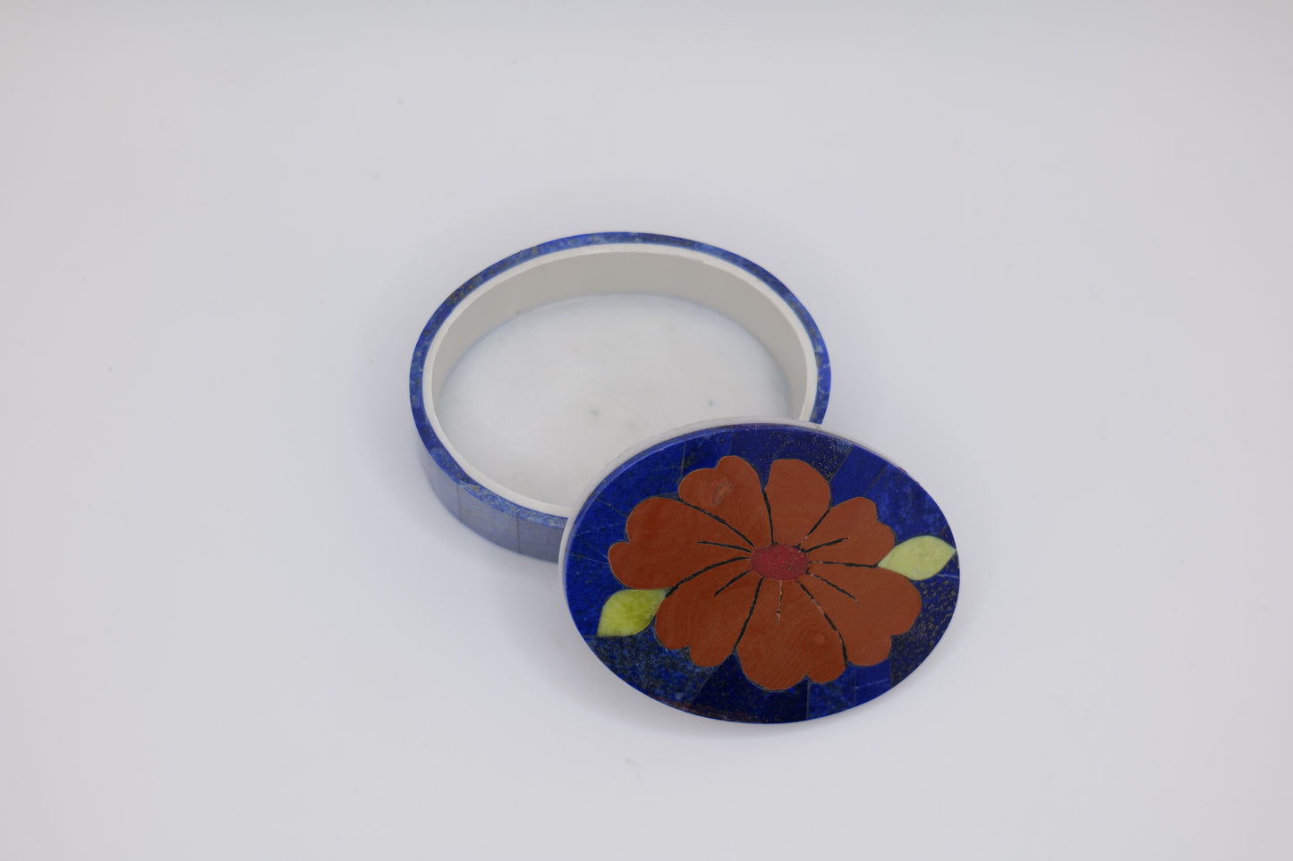 Lapis Lazuli Floral Jewelry Box