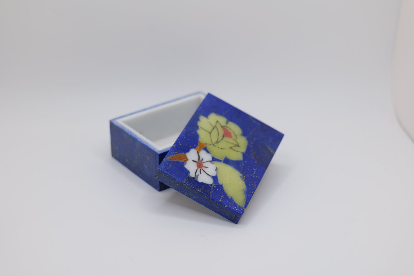 Lapis Lazuli Floral Jewelry Box