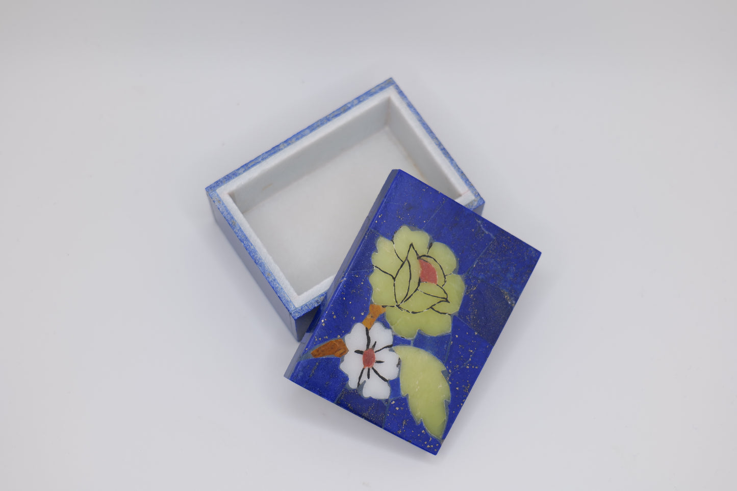 Lapis Lazuli Floral Jewelry Box