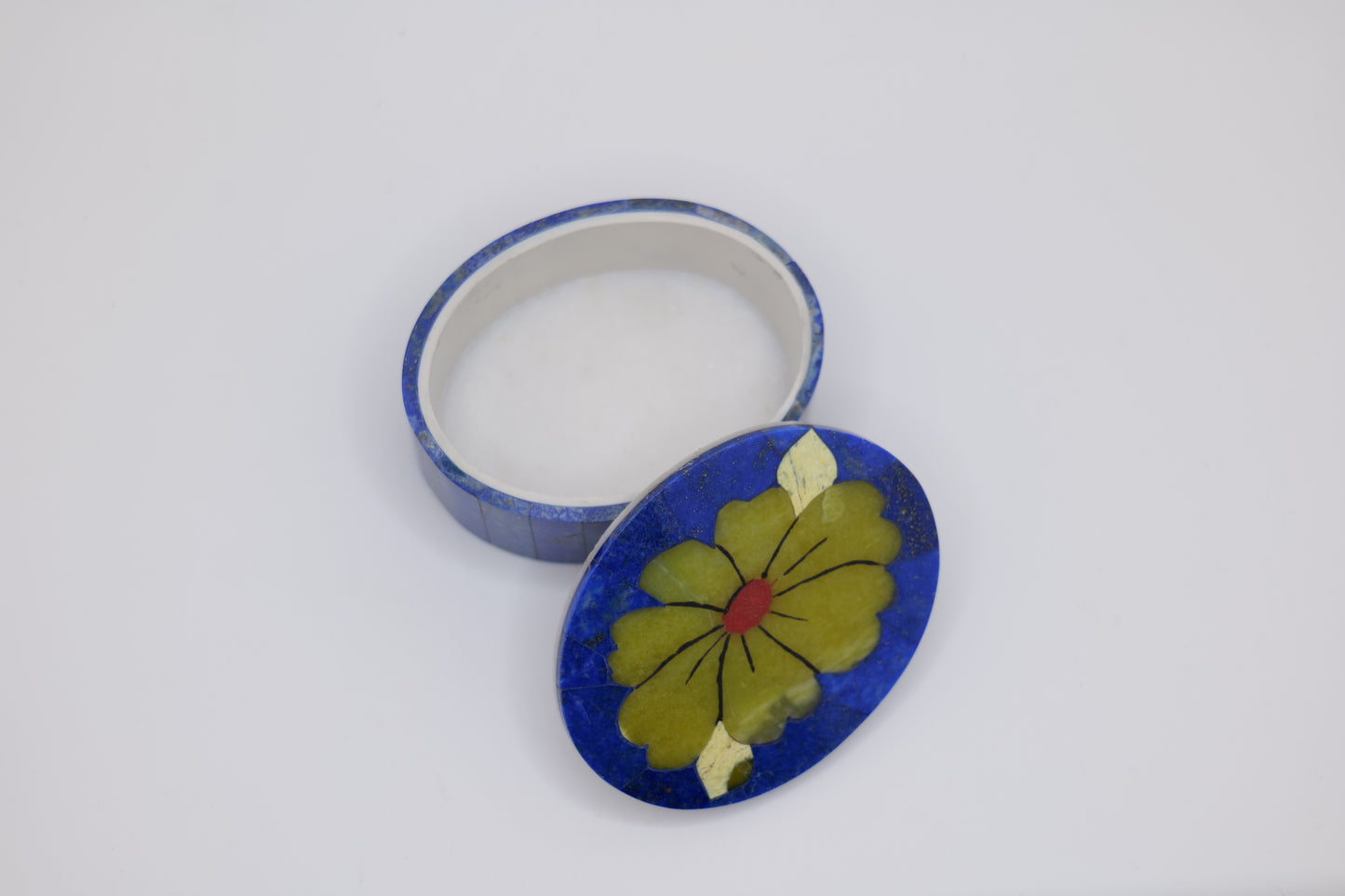 Lapis Lazuli Floral Jewelry Box