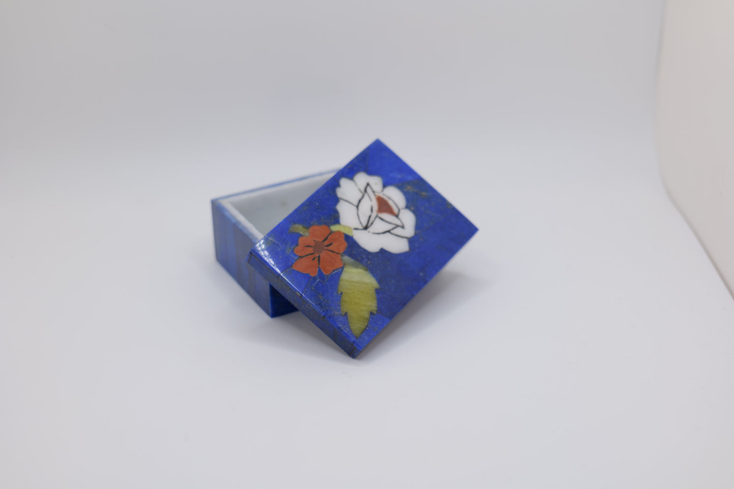 Lapis Lazuli Floral Jewelry Box