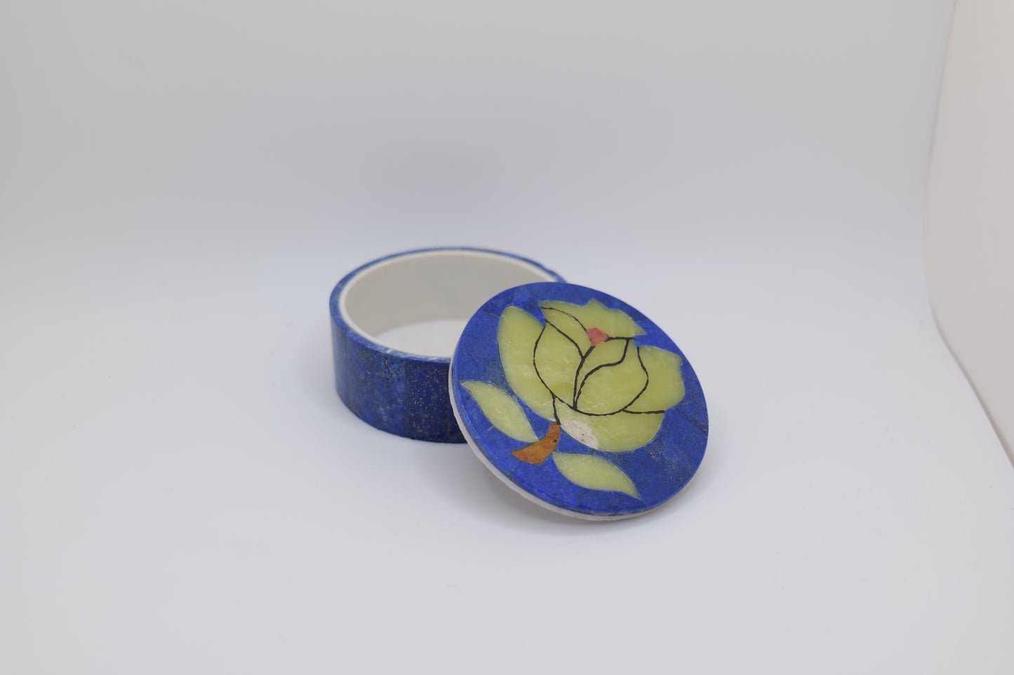 Lapis Lazuli Floral Jewelry Box