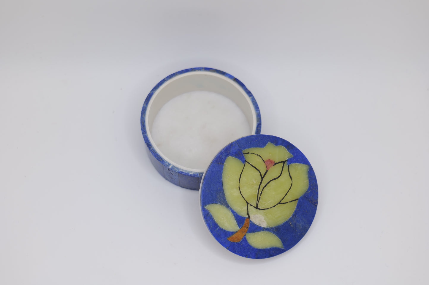 Lapis Lazuli Floral Jewelry Box