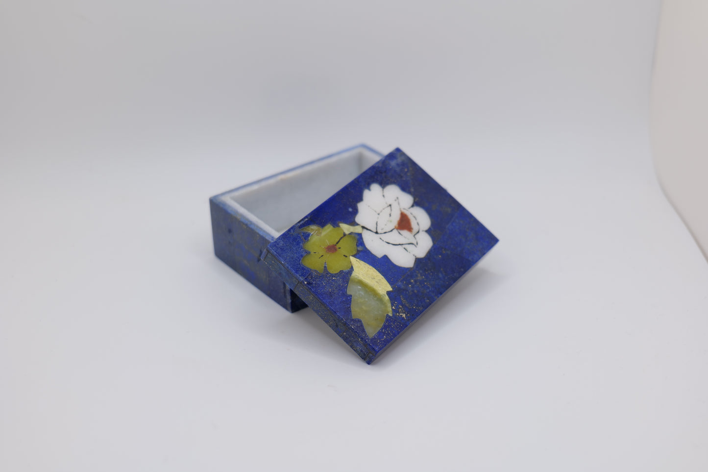 Lapis Lazuli Floral Jewelry Box