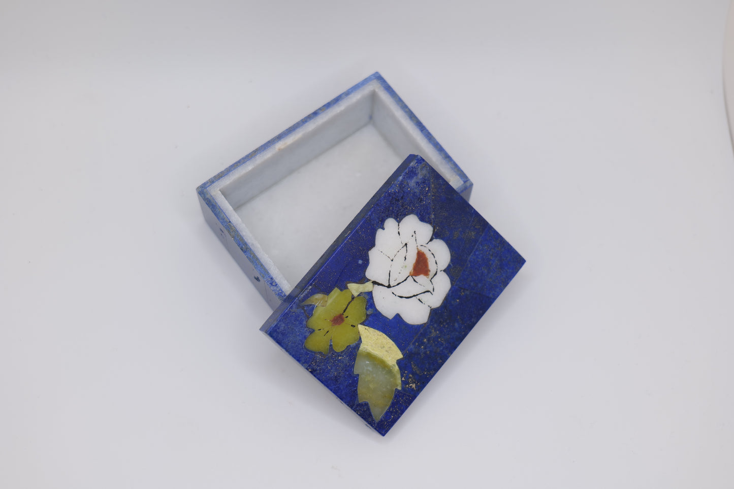 Lapis Lazuli Floral Jewelry Box