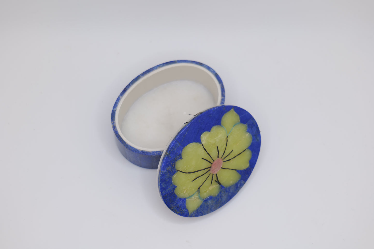 Lapis Lazuli Floral Jewelry Box