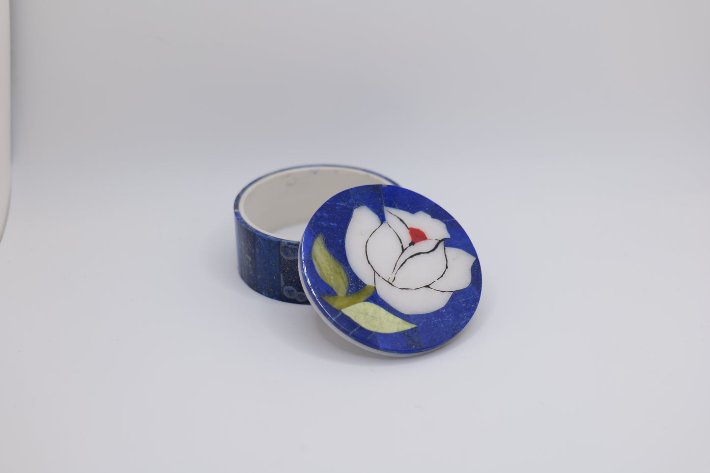 Lapis Lazuli Floral Jewelry Box