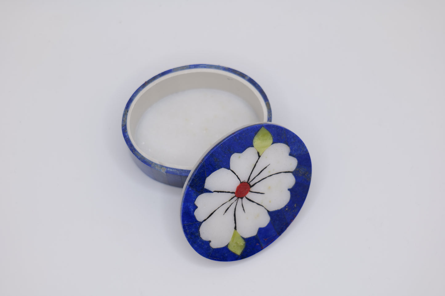 Lapis Lazuli Floral Jewelry Box