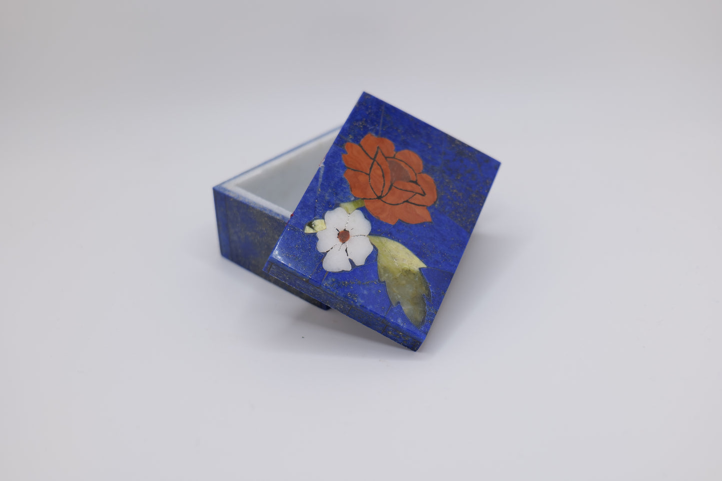 Lapis Lazuli Floral Jewelry Box