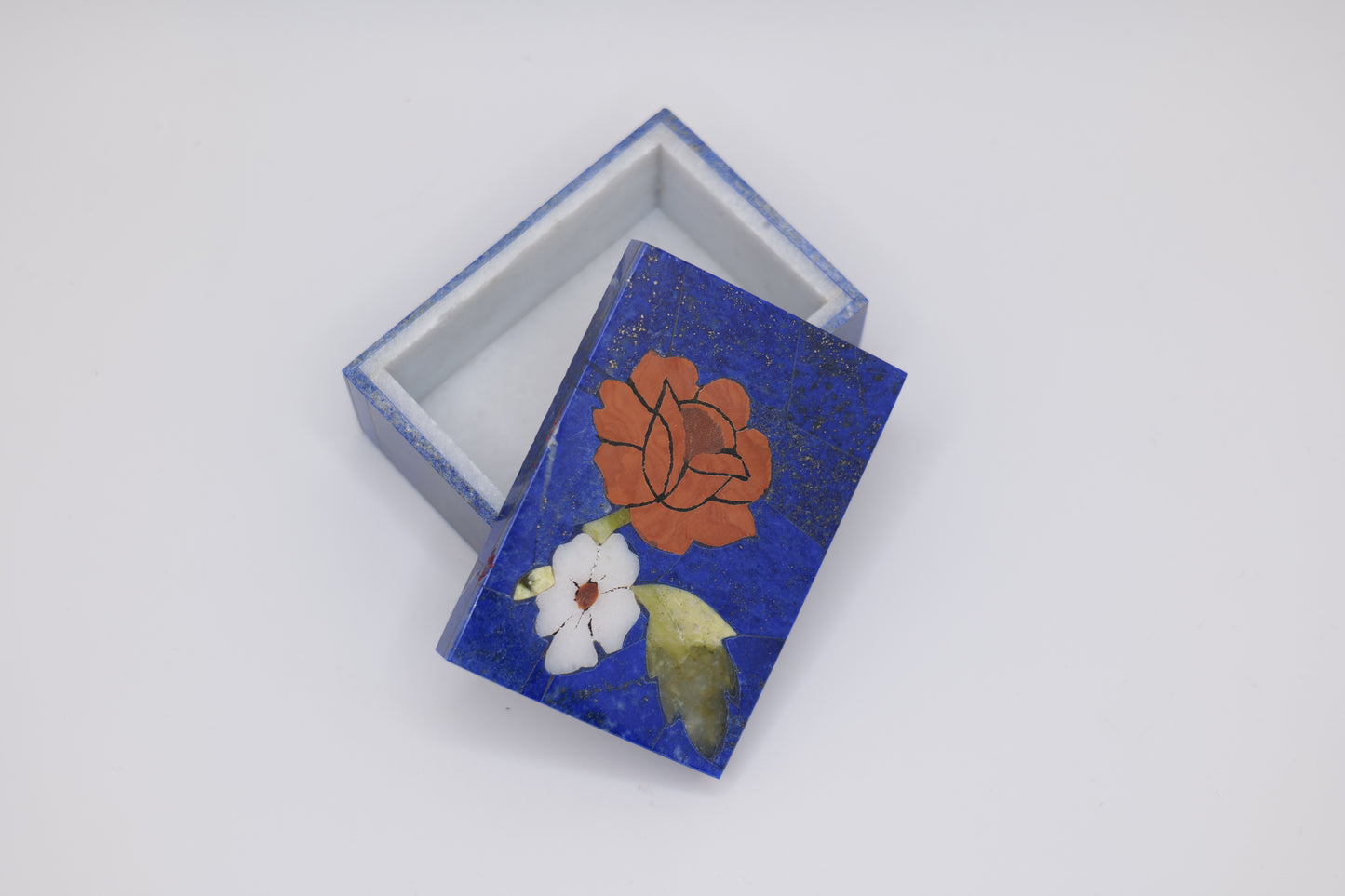 Lapis Lazuli Floral Jewelry Box