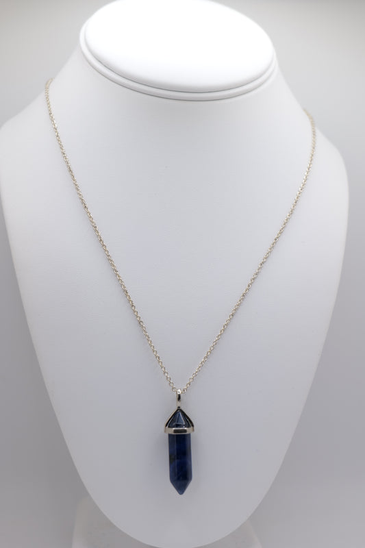 Lapis Lazuli Pendant Necklace with Silver