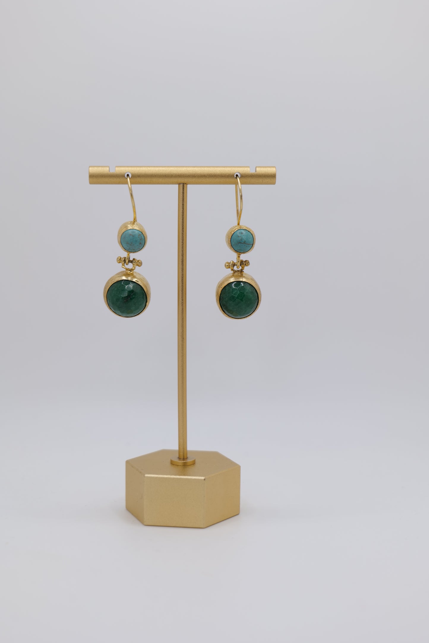 Turquoise Earrings with Gold-Plated Steel