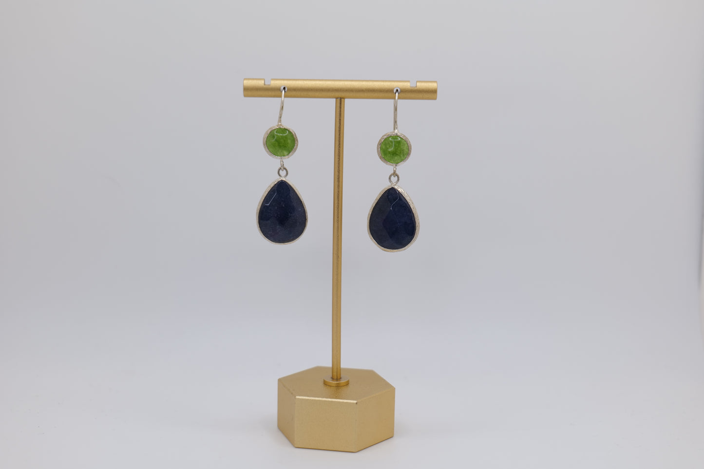 Circle and Teardrop Earrings with Steel