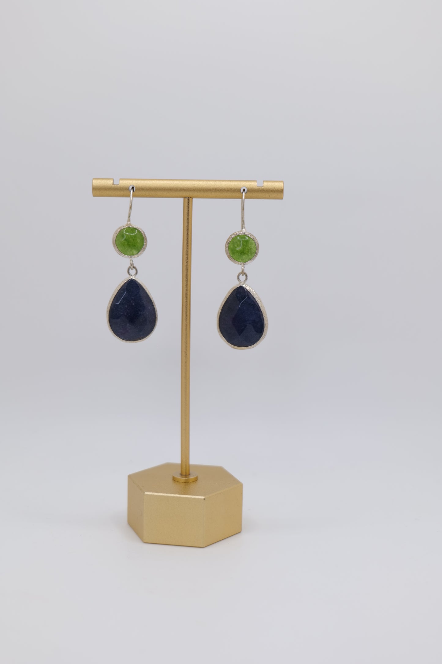 Circle and Teardrop Earrings with Steel