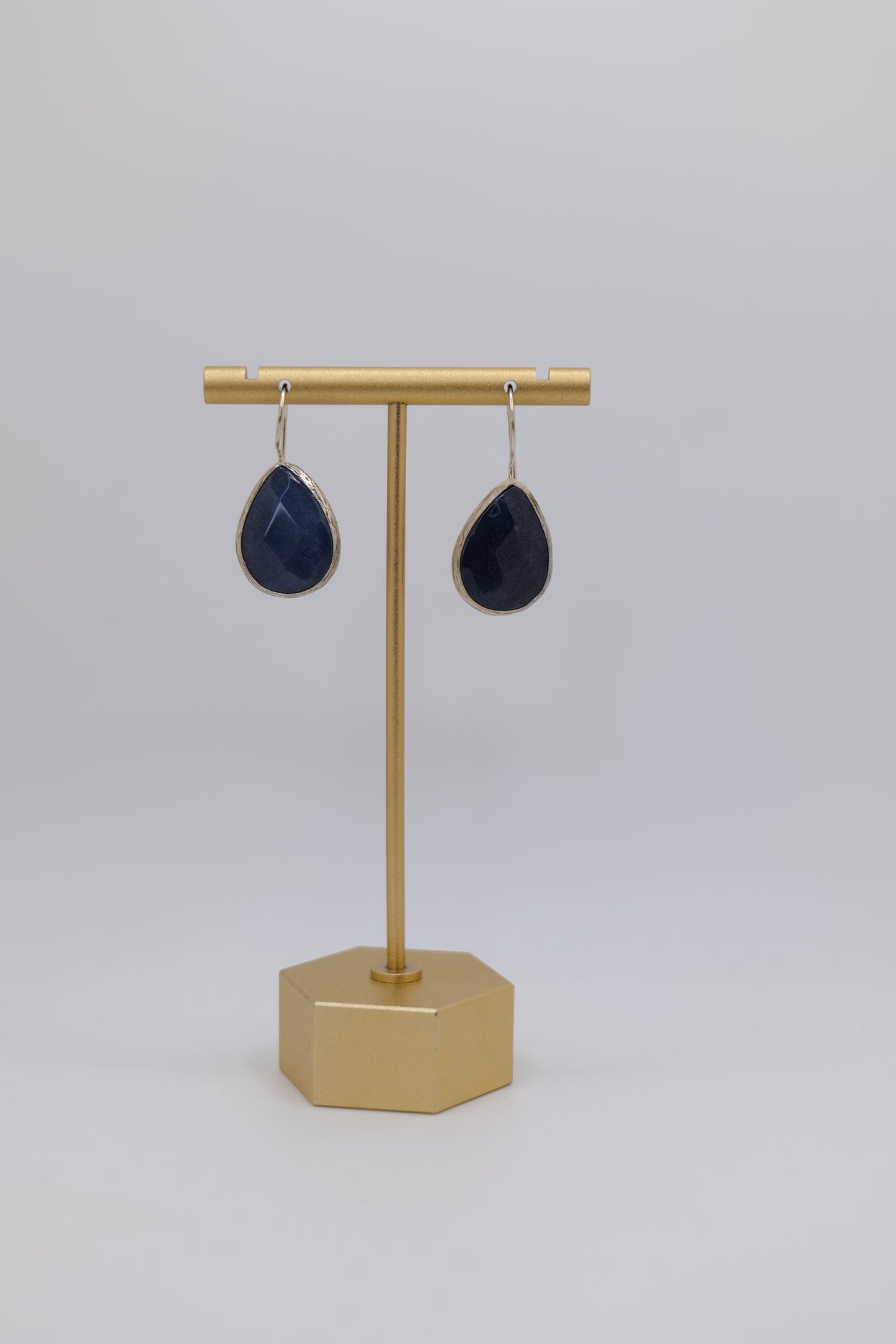 Lapis Lazuli Earrings with Steel