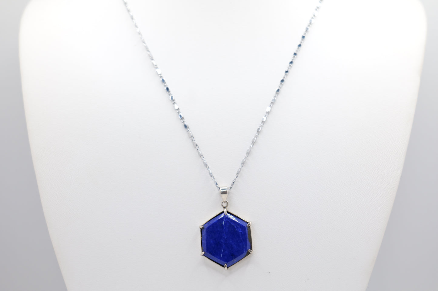 Hexagon lapis lazuli necklace image 0