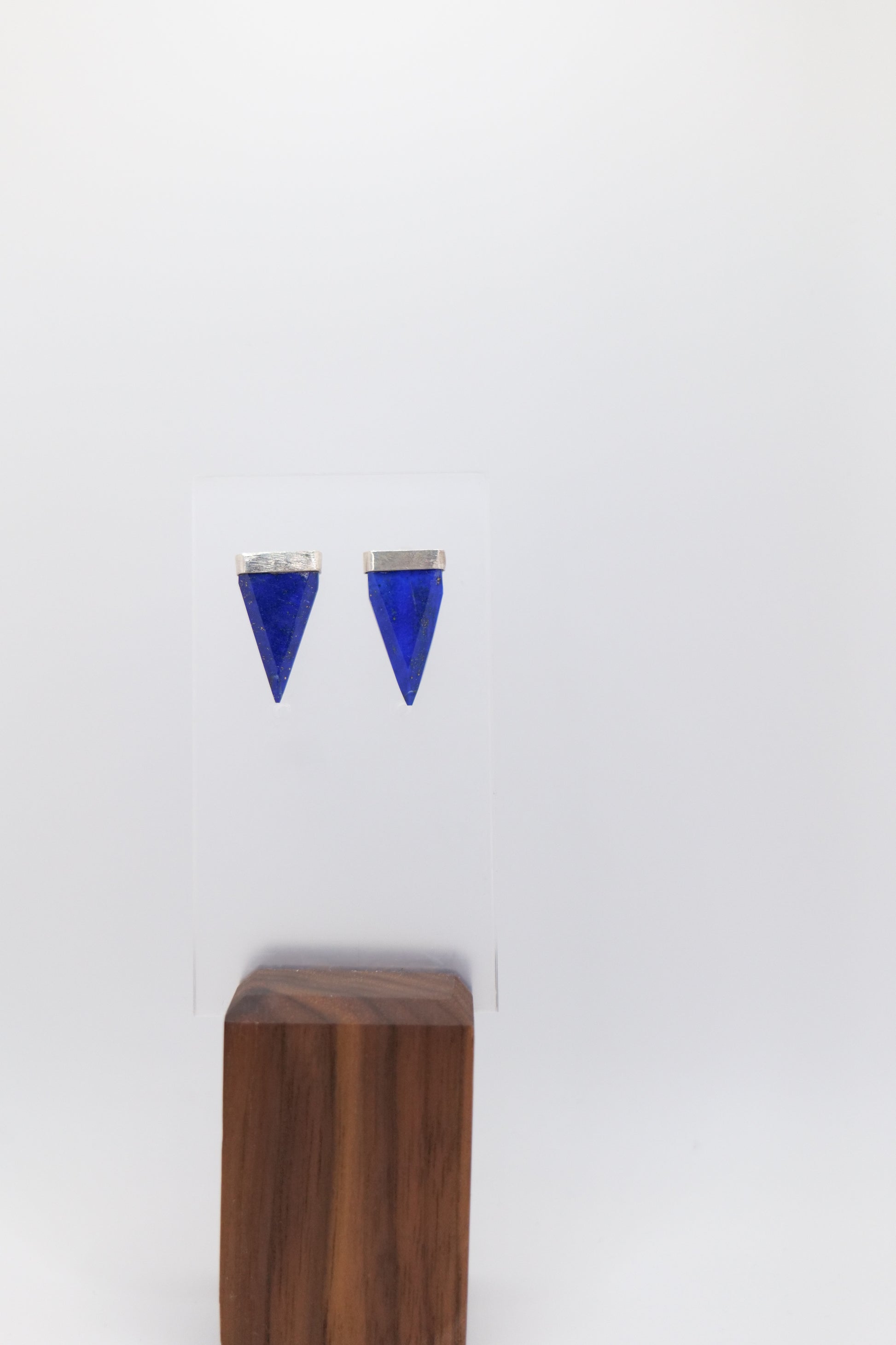Triangle lapis earrings from Afghanistan image 0