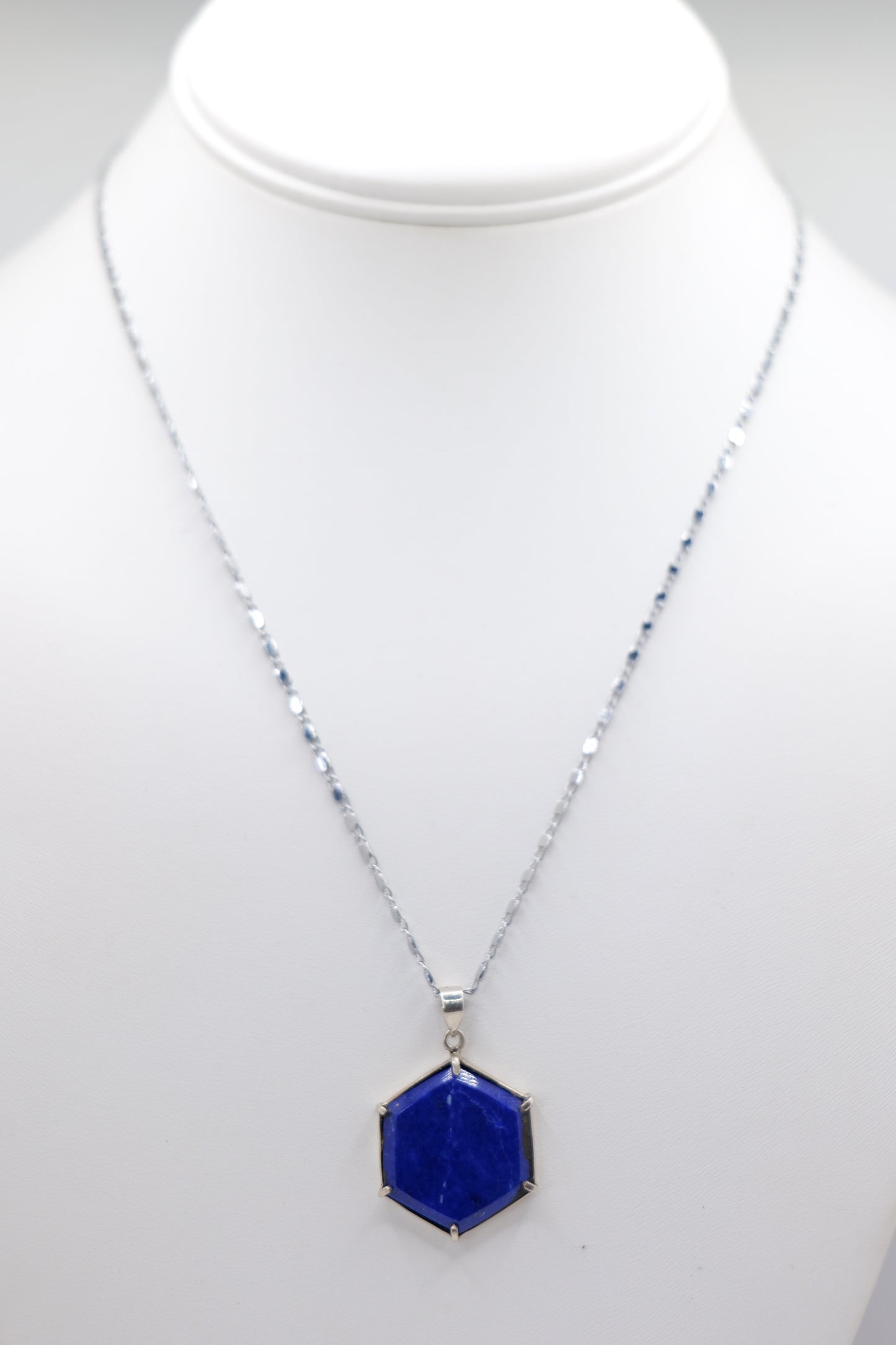Hexagon lapis lazuli necklace image 2