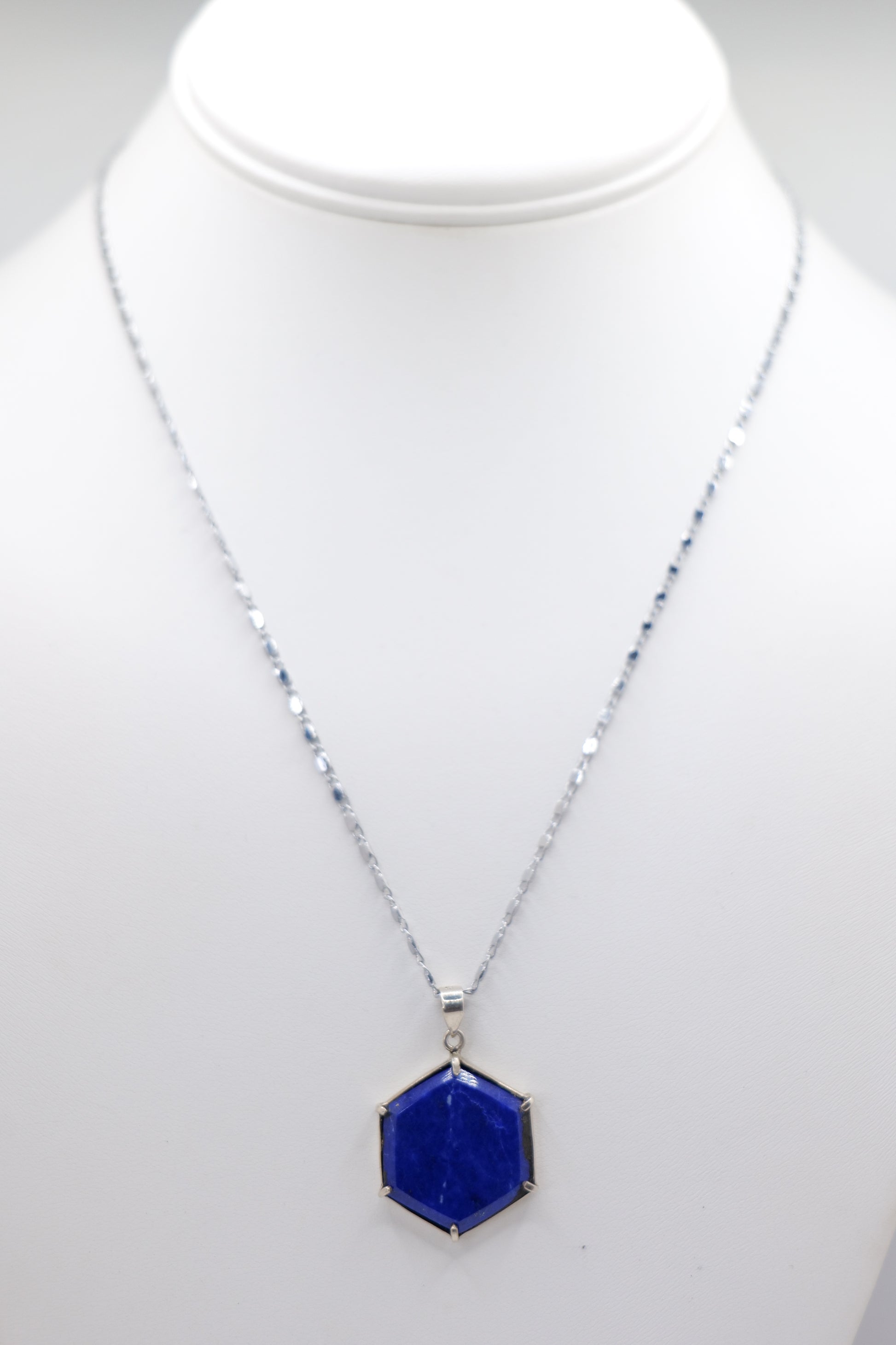 Hexagon lapis lazuli necklace image 2