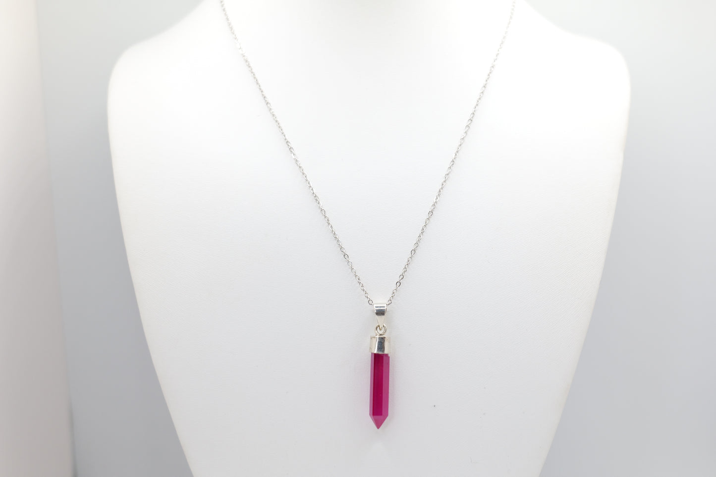 Ruby and sterling silver pendant necklace image 1